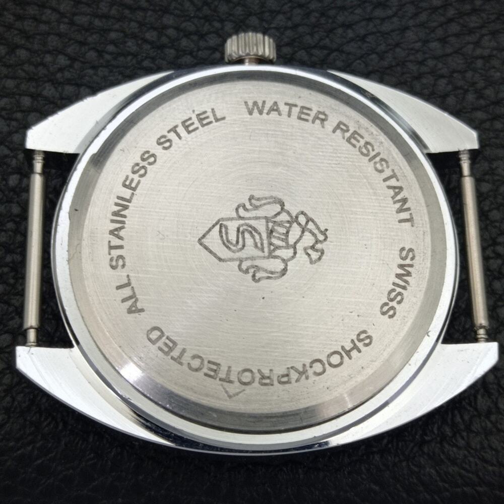 Vintage 1973  Henri Sandoz Manual Mens Silver Watch W/Nato Strap - Picture 8 of 9